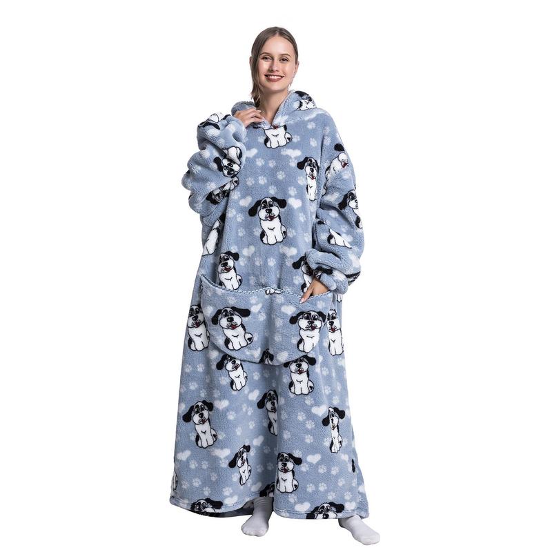 Cute Cartoon Print Hoodie Blanket