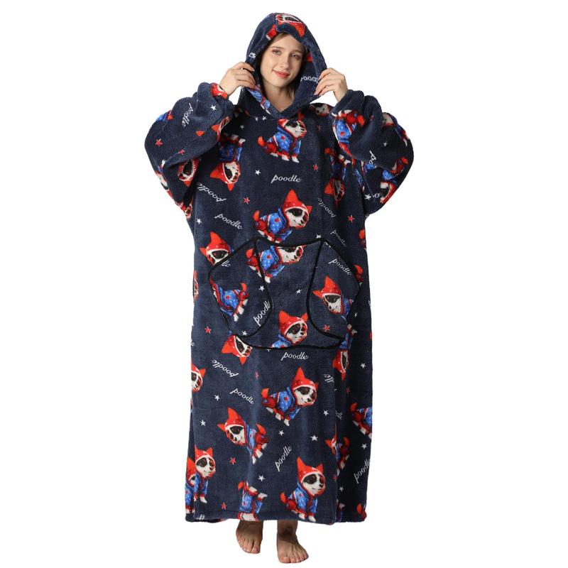 Cute Cartoon Print Hoodie Blanket
