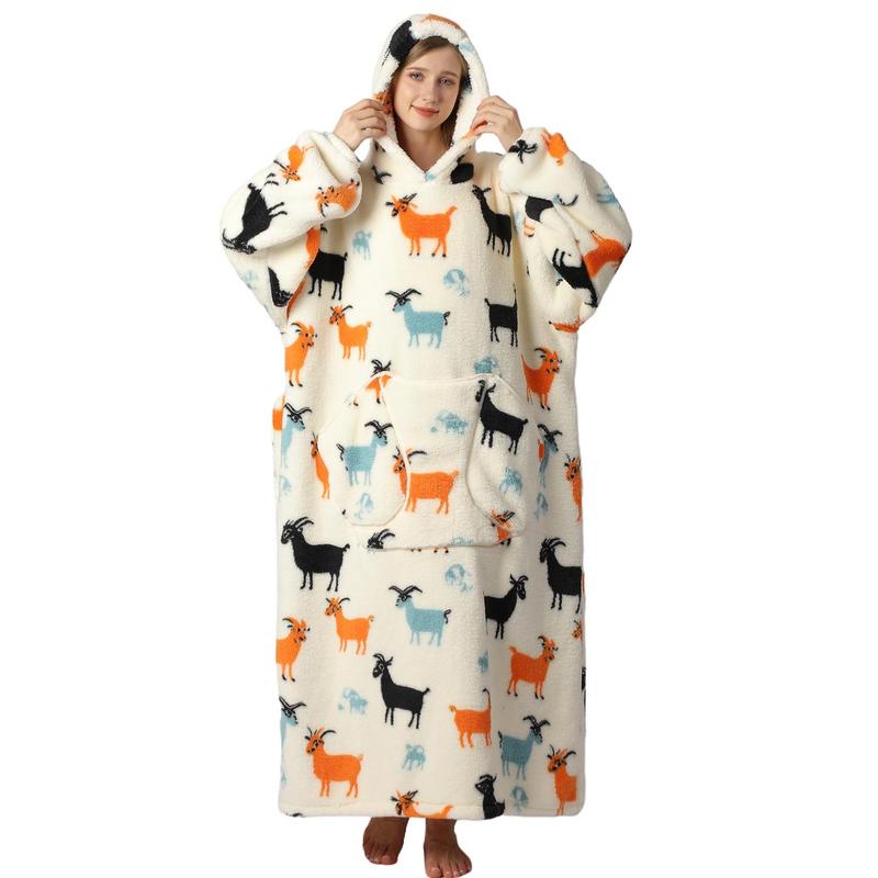 Cute Cartoon Print Hoodie Blanket