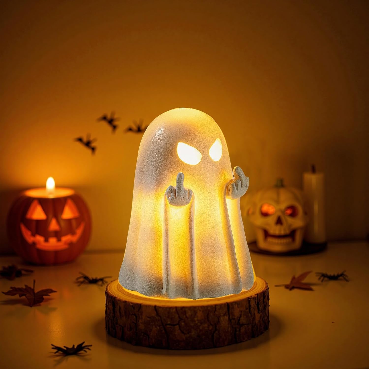 Halloween Ghost Figurine,Cute Spooky Ghost Statue,Halloween Decorations,Resin Statue for Party, Home, Indoor & Porch Decor