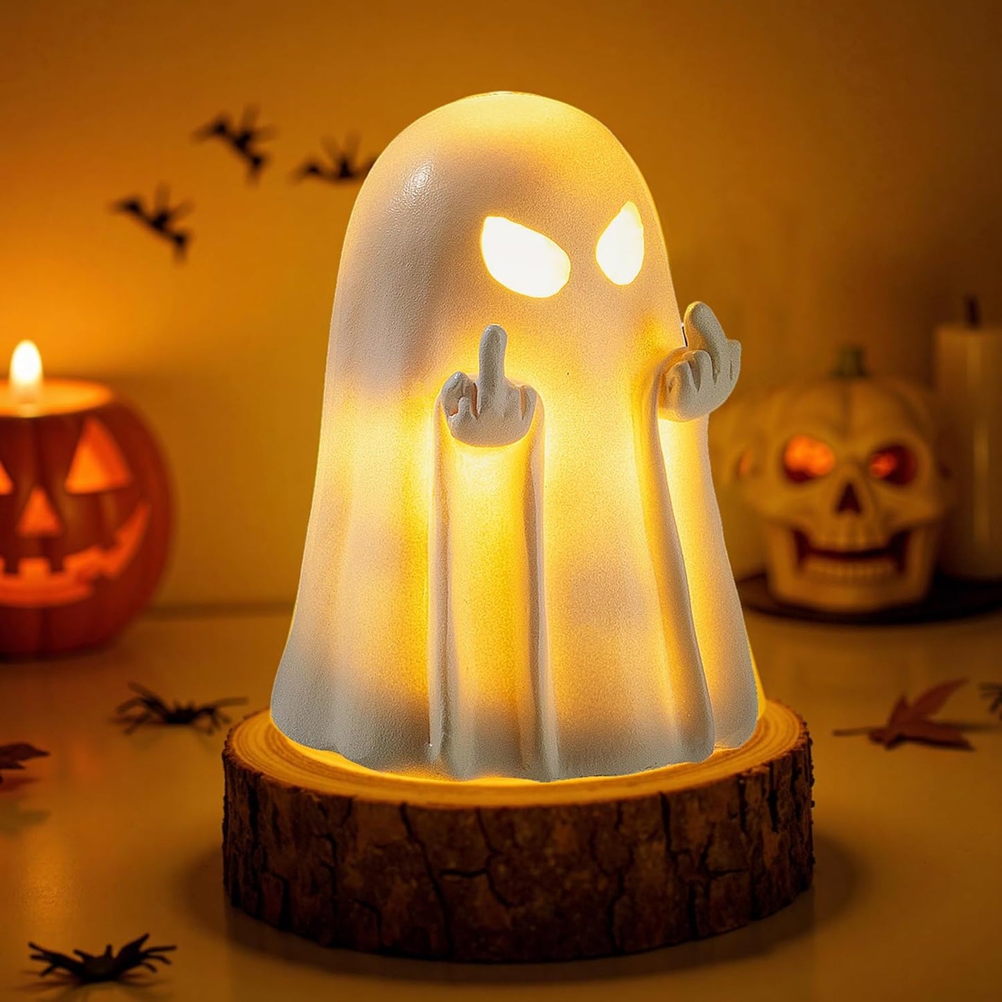 Halloween Ghost Figurine,Cute Spooky Ghost Statue,Halloween Decorations,Resin Statue for Party, Home, Indoor & Porch Decor