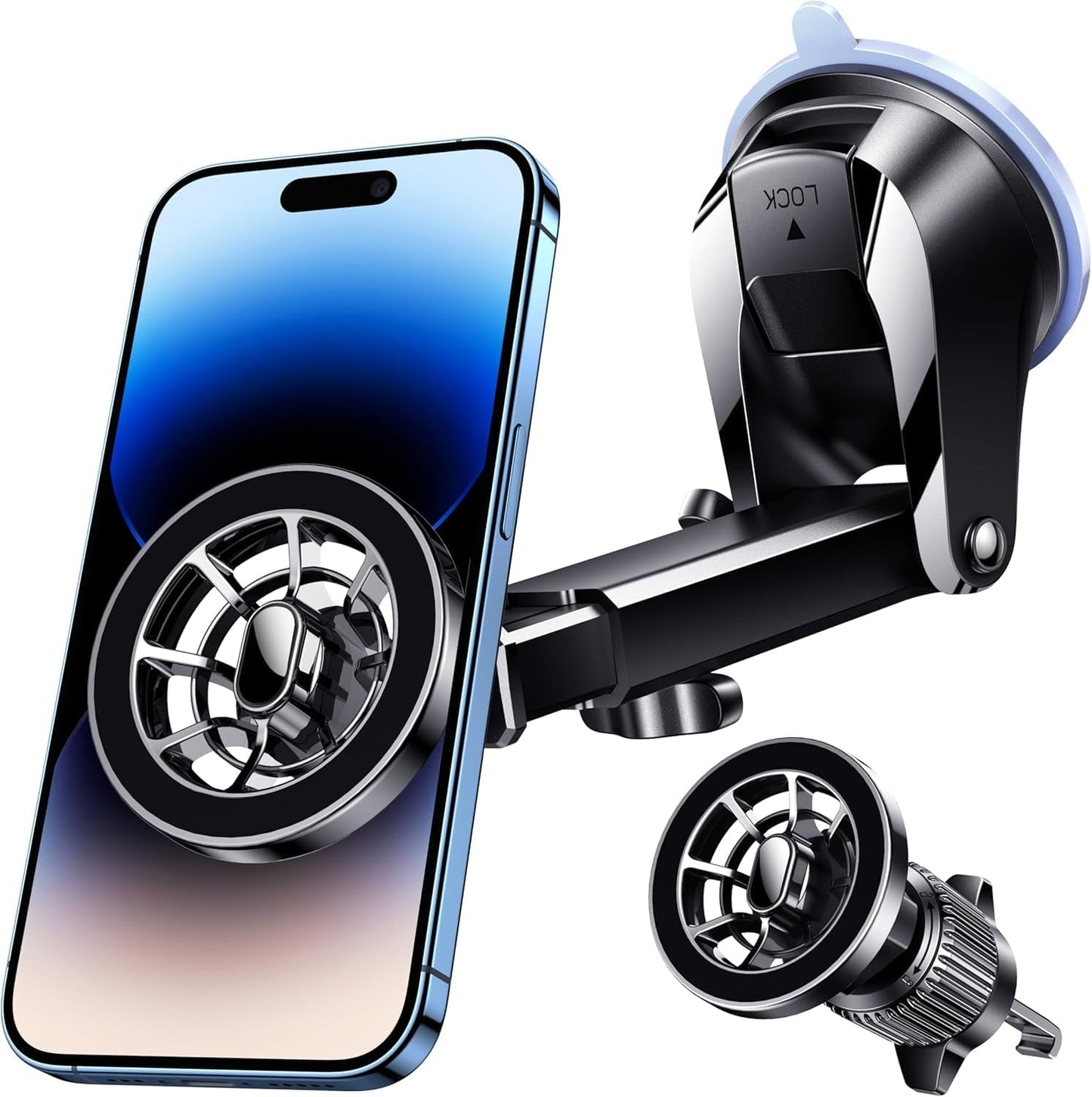 MagSafe Car Mount – Strong Magnets, 360° Adjustable Phone Holder for iPhone 12–14 Pro Max & All Phones