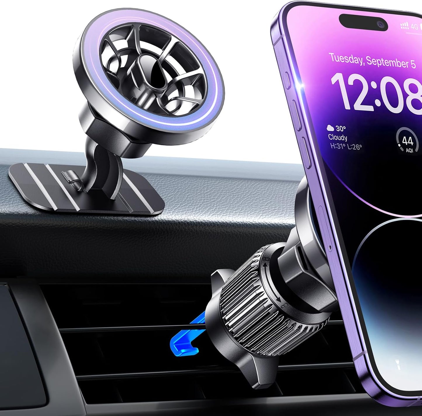 MagSafe Car Mount – Strong Magnets, 360° Adjustable Phone Holder for iPhone 12–14 Pro Max & All Phones
