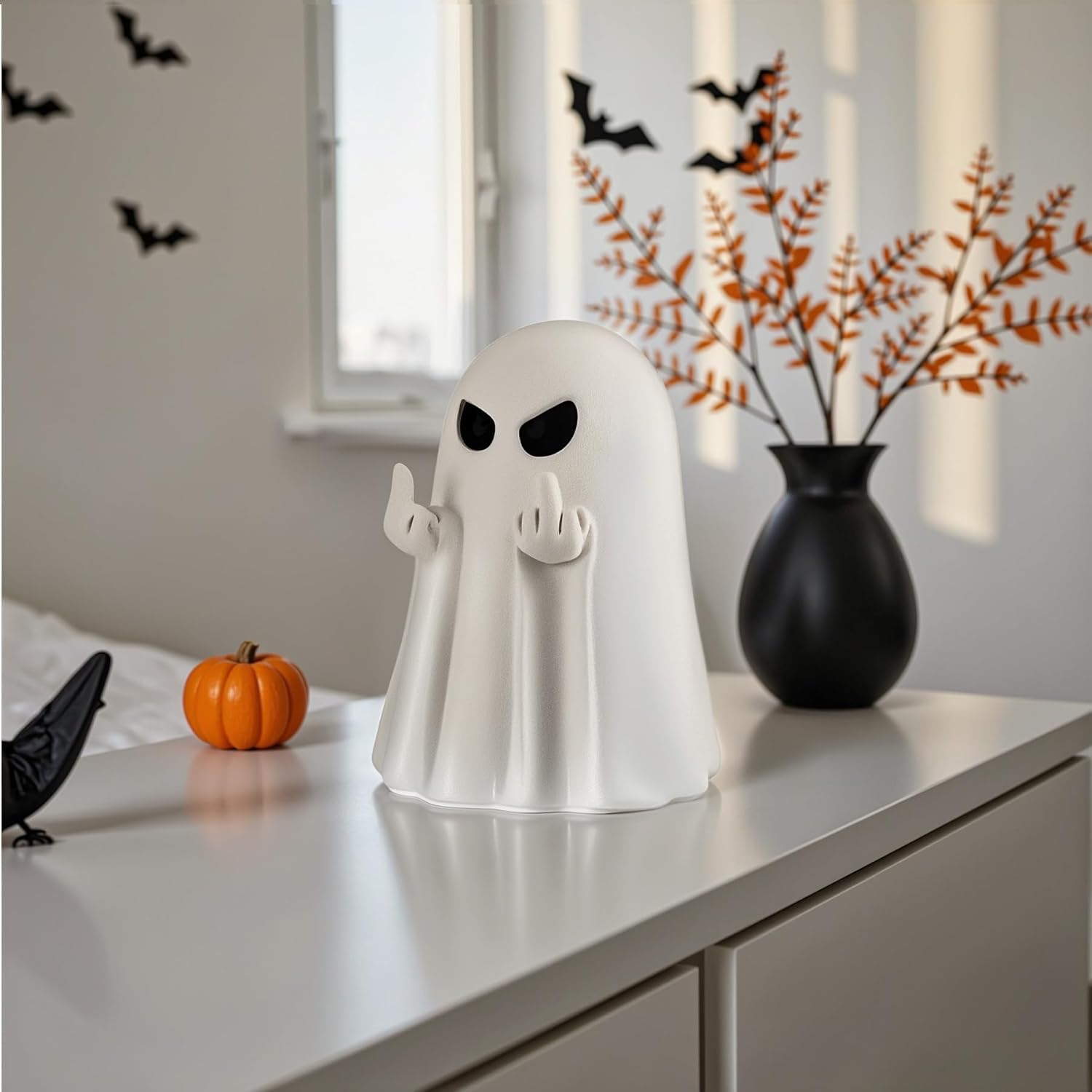 Halloween Ghost Figurine,Cute Spooky Ghost Statue,Halloween Decorations,Resin Statue for Party, Home, Indoor & Porch Decor