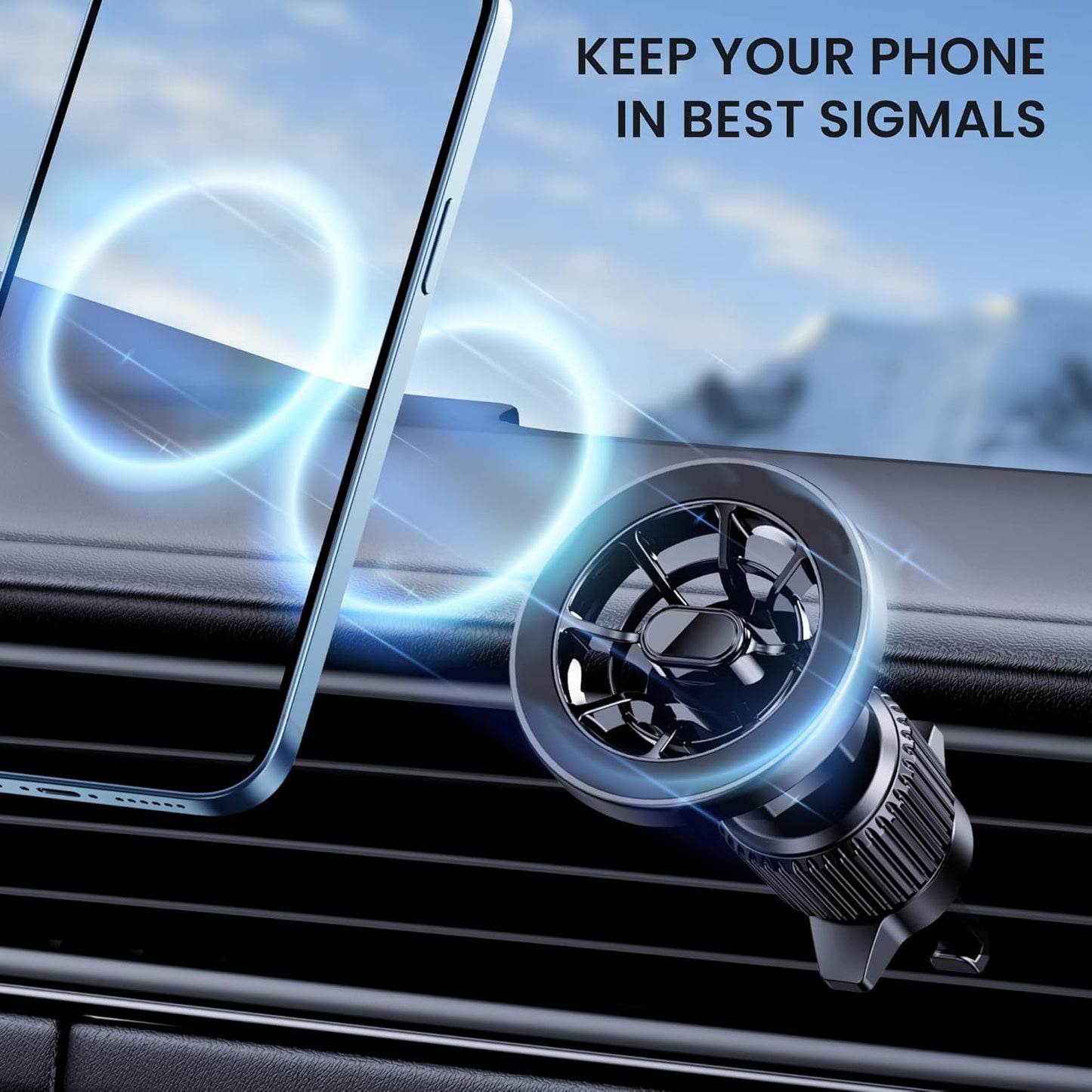MagSafe Car Mount – Strong Magnets, 360° Adjustable Phone Holder for iPhone 12–14 Pro Max & All Phones