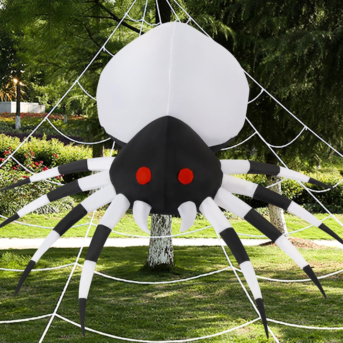6 FT Height Halloween Inflatables Outdoor Spider with Magic Light, Blow up Yard Decoration with LED Lights Built-In for Holiday/Party/Yard/Garden