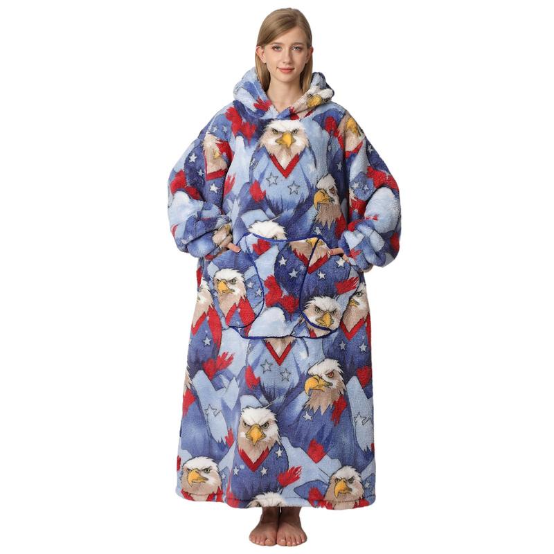 Cute Cartoon Print Hoodie Blanket