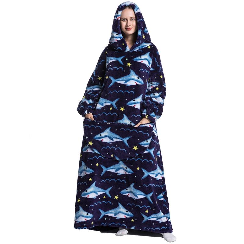 Cute Cartoon Print Hoodie Blanket
