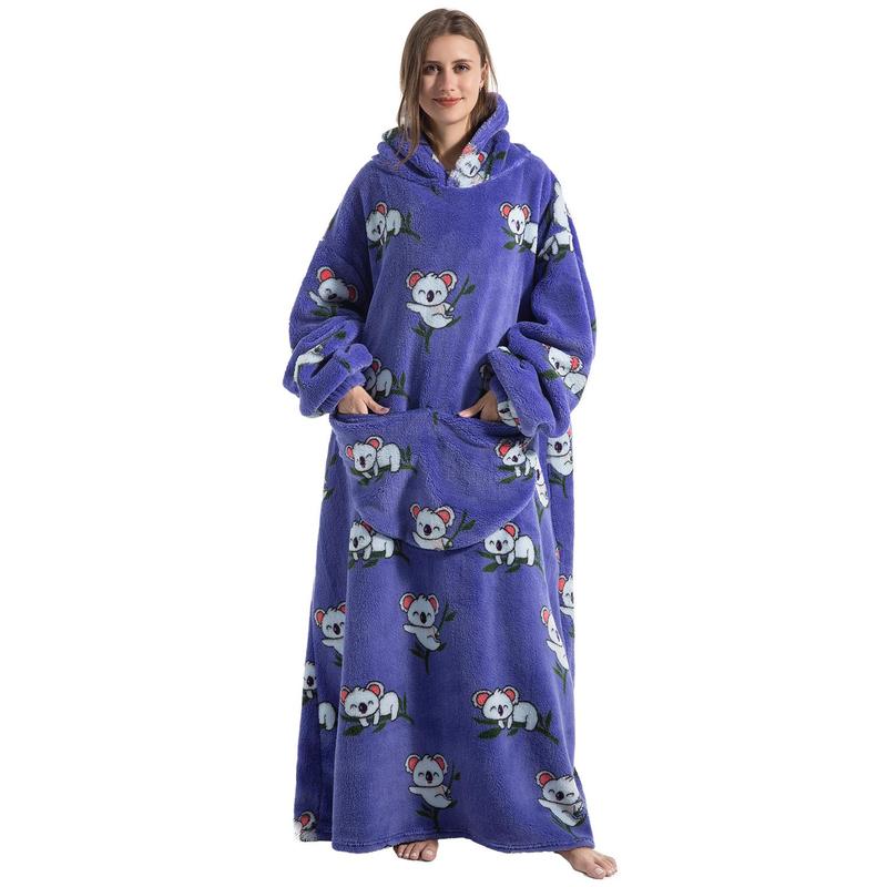 Cute Cartoon Print Hoodie Blanket