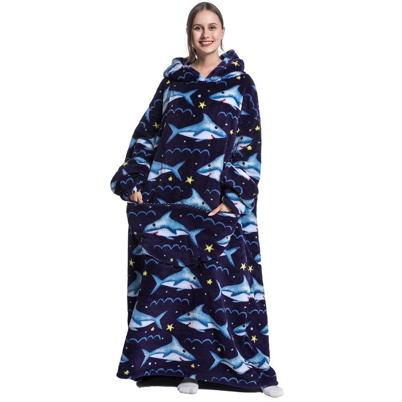 Cute Cartoon Print Hoodie Blanket